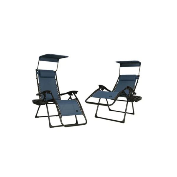 Set of 2 Bliss Hammocks Gravity Free Chairs with Canopy, Drink Tray and Pillow Online now