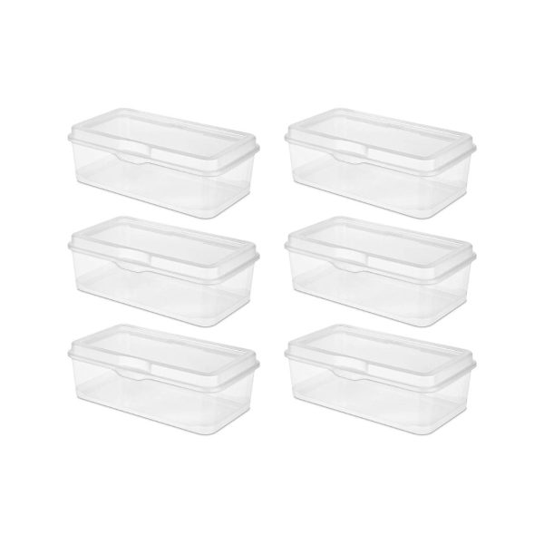 Pack of 6 Sterilite Large Flip Top Containers Cheap