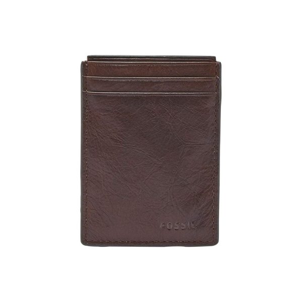Fossil Men’s Leather Minimalist Magnetic Card Case with Money Clip Front Pocket Wallet Supply