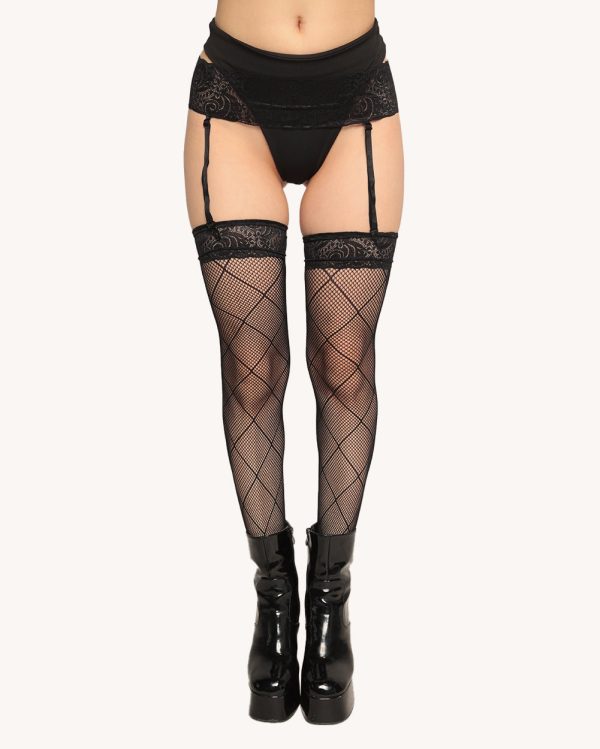 Midnight Kiss Suspender Tights Supply